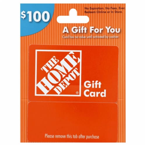 Home Depot $100 Gift Card Perspective: front