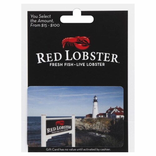 Red Lobster $15-$100 Gift Card Perspective: front