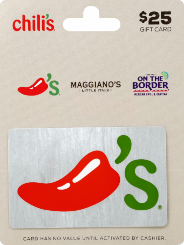 Chili's $25 Gift Card Perspective: front