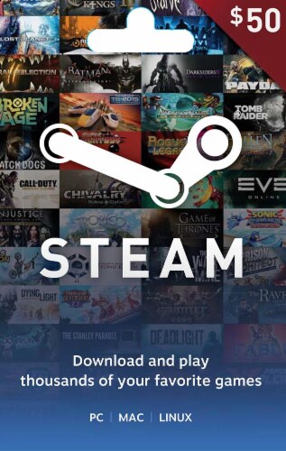 Steam $50 Gift Card Perspective: front