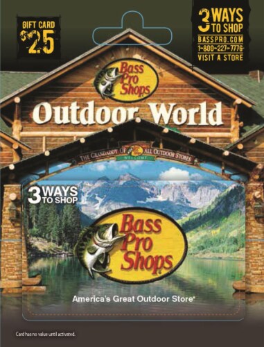 Bass Pro Shops $25 Gift Card Perspective: front