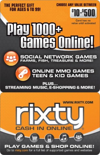 Rixty $10-$500 Gift Card Perspective: front
