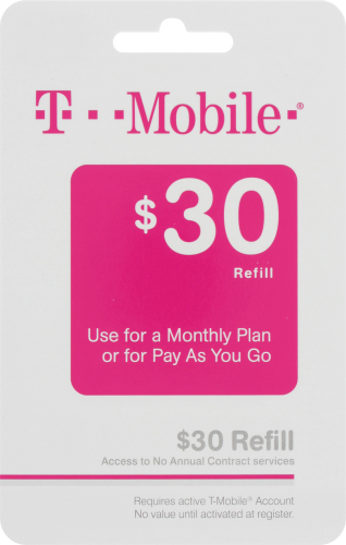 T-Mobile $30 Gift Card Perspective: front