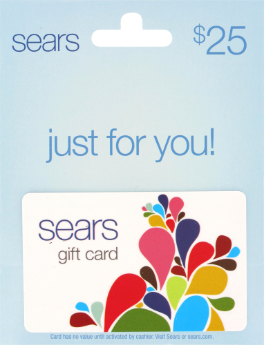 Sears Fashion $25 Gift Card Perspective: front