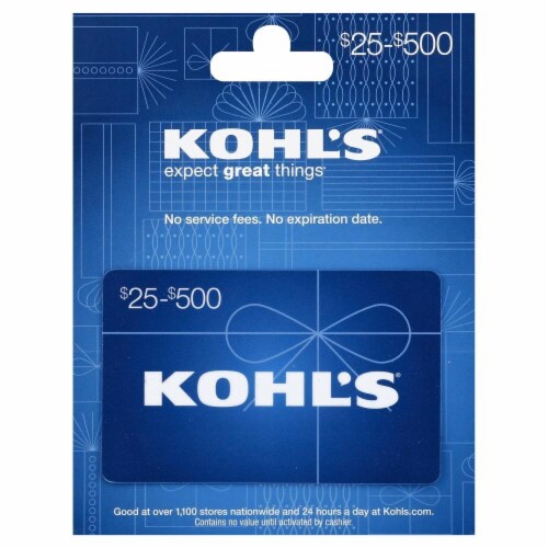 Kohl's $25-$500 Gift Card Perspective: front