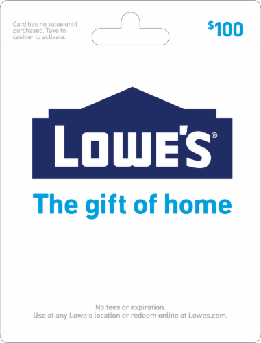 Lowe's $100 Gift Card Perspective: front