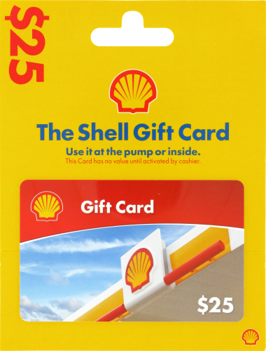 Shell $25 Gift Card Perspective: front