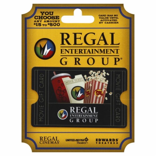 Regal Cinemas Variable Amount Gift Card Perspective: front