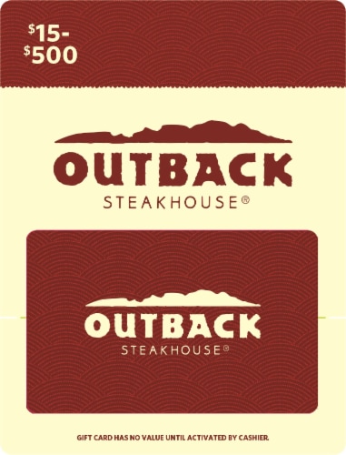 Outback $15-$500 Gift Card Perspective: front