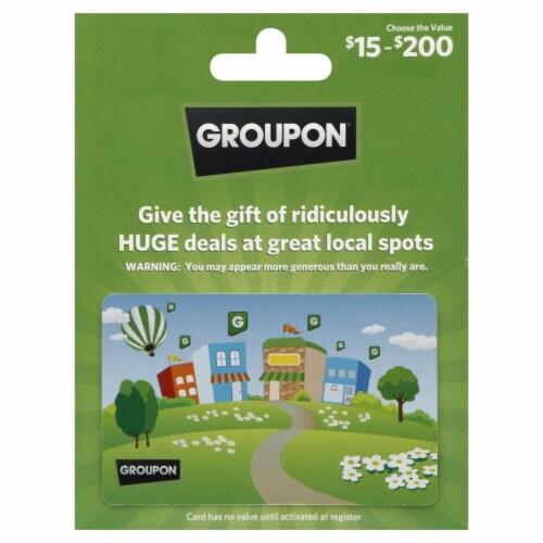 Groupon $15-$500 Gift Card Perspective: front