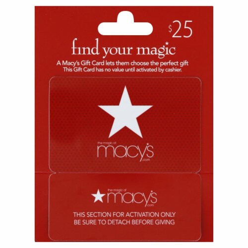 Macy's $25 Gift Card Perspective: front