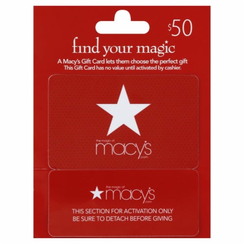 Macy's $50 Gift Card Perspective: front