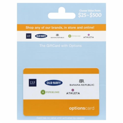 Gap Options Variable Amount Gift Card Perspective: front