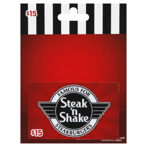 Steak 'n Shake $15 Gift Card Perspective: front