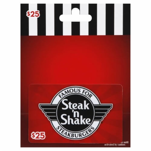 Steak 'n Shake $25 Gift Card Perspective: front