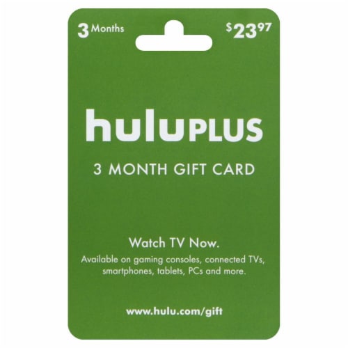Hulu Plus 3-Month Subscription Gift Card Perspective: front