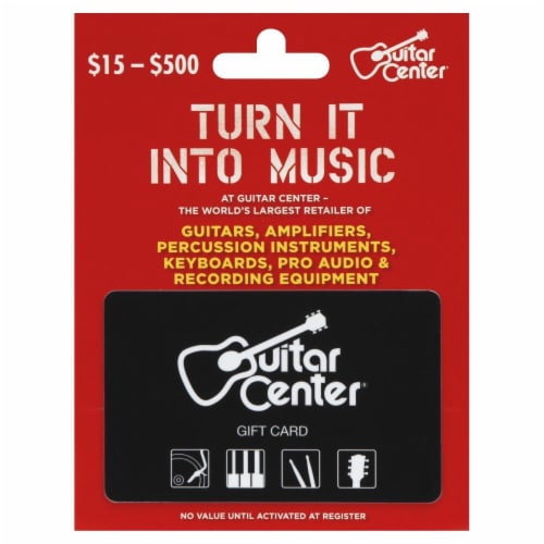 Guitar Center Variable Amount Gift Card Perspective: front