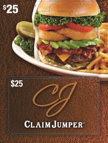 Claim Jumper $25 Gift Card Perspective: front