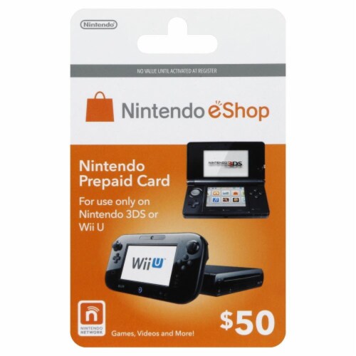 Nintendo $50 Prepaid Card Perspective: front