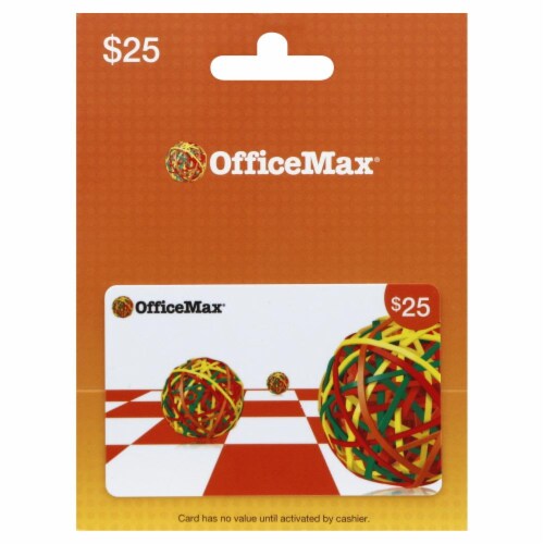 Office Max $25 Gift Card Perspective: front