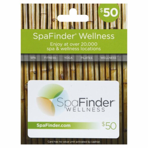 Spa Finder $50 Gift Card Perspective: front