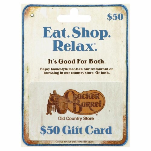 Cracker Barrel $50 Gift Card Perspective: front