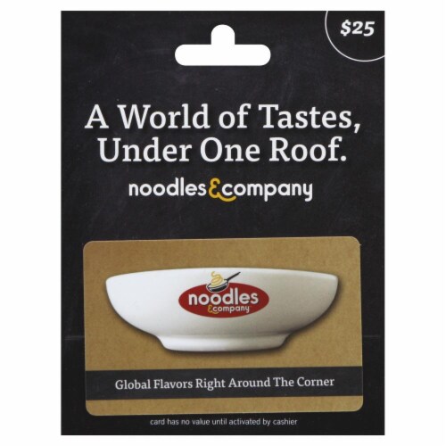 Noodles & Company $25 Gift Card Perspective: front
