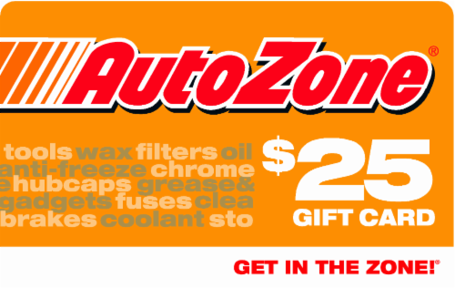 Autozone $25 Gift Card Perspective: front