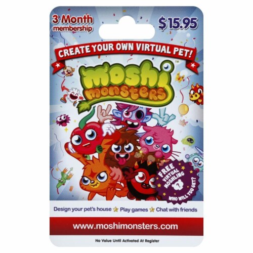 Moshi Monsters 3 Month Gift Card Perspective: front