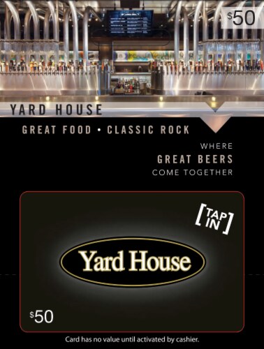 Yard House $50 Gift Card Perspective: front