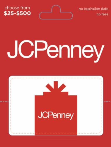 JCPenney $25-$500 Gift Card Perspective: front