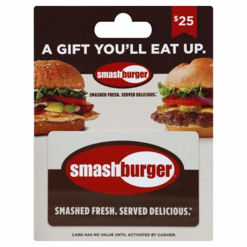 Smash Burger $25 Gift Card Perspective: front