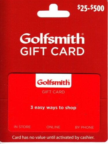Golfsmith $25-$500 Gift Card Perspective: front