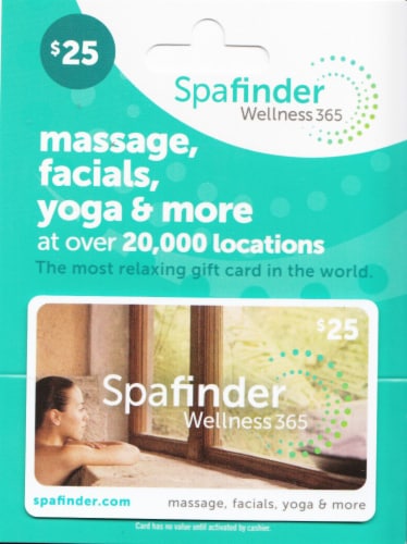 Spafinder Wellness $25 Gift Card Perspective: front