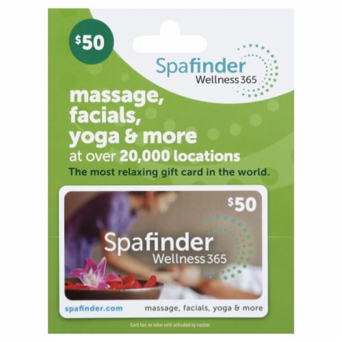 Spafinder Wellness Refresh $50 Gift Card Perspective: front