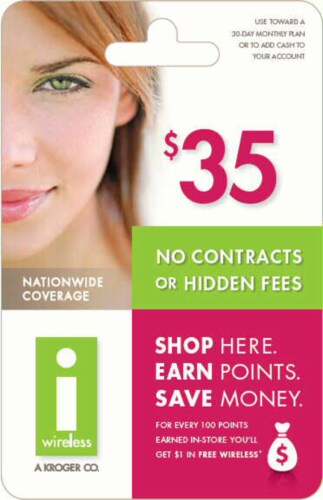 i-Wireless $35 Prepaid Card Perspective: front