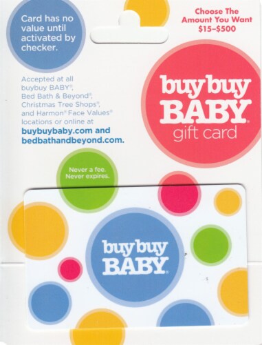 Buy Buy Baby $15-$500 Gift Card Perspective: front