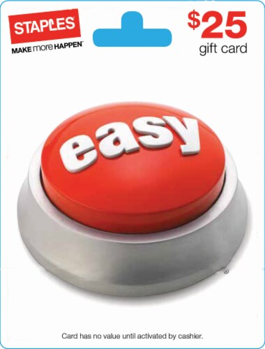 Staples $25 Gift Card Perspective: front