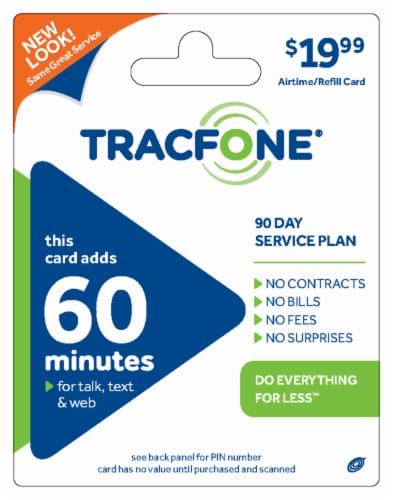 TracFone 60 Minute $20 Phone Card Perspective: front