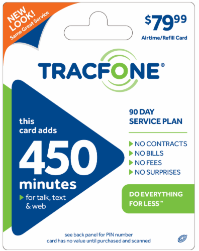Tracfone 450 Minutes Phone Card Perspective: front
