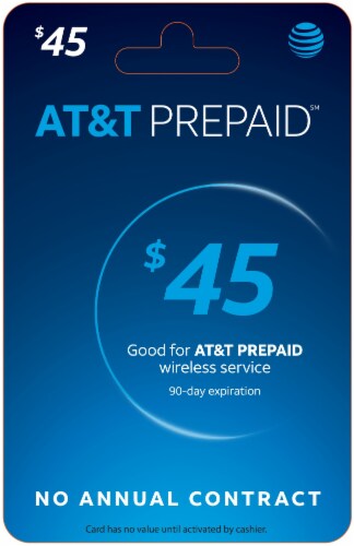 AT&T $45 Phone Card Perspective: front