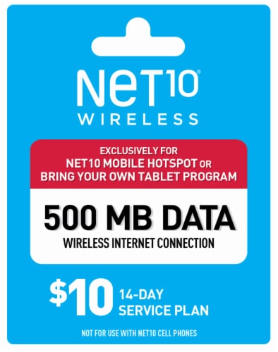 NET10 Wireless 500 MB Data $10 Perspective: front
