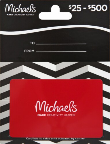 Michaels Variable Amount Gift Card Perspective: front