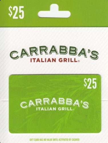Carrabba's Italian Grill $25 Gift Card Perspective: front