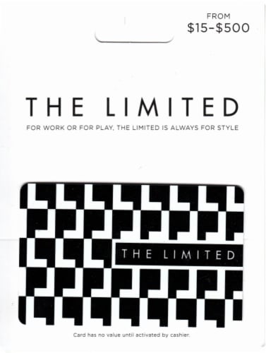 The Limited $15-$500 Gift Card Perspective: front