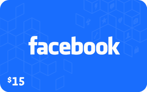 Facebook $15 Gift Card Perspective: front
