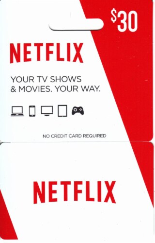 Netflix $30 Gift Card Perspective: front