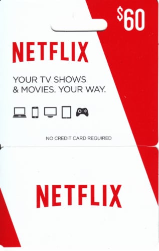 Netflix $60 Gift Card Perspective: front