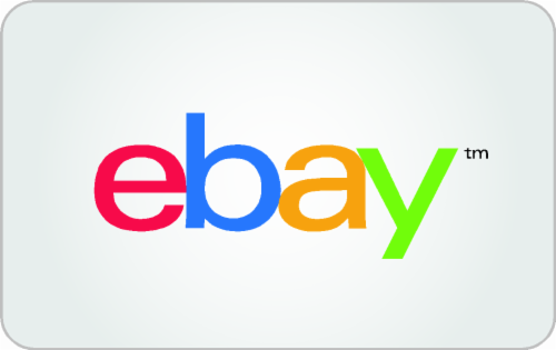 Ebay $25-$500 Gift Card Perspective: front
