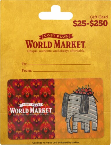 Cost Plus World Market $25-$250 Gift Card Perspective: front